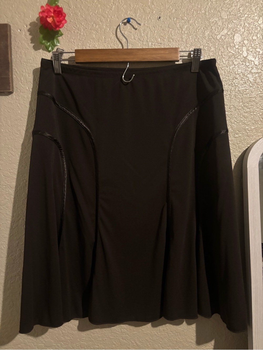 Women's Brown A-Line Skirt with Subtle Paneling